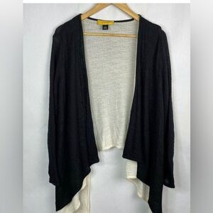St John Sport Yellow Label Open Front Drape Hi Low Wool B Cardigan Sweater Layer